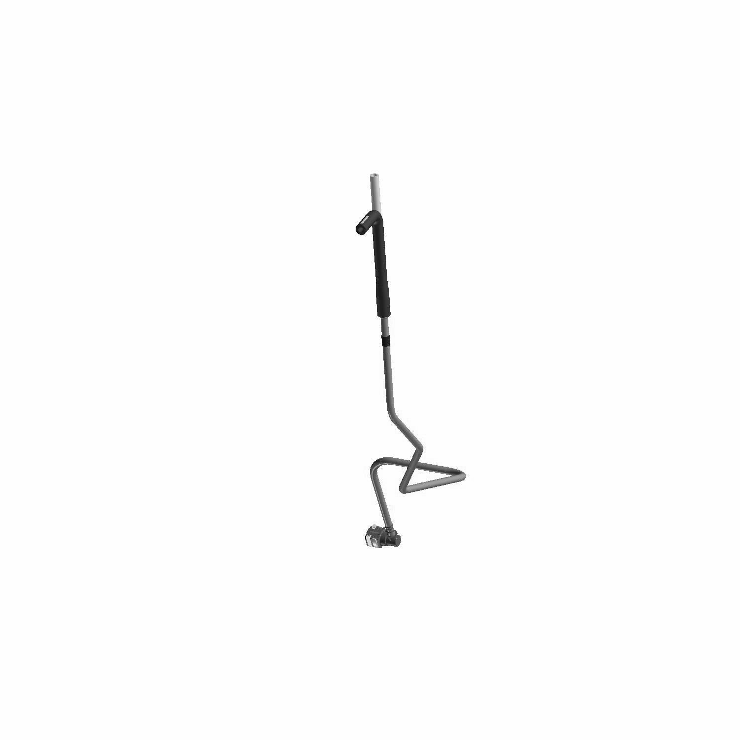 Black metal canister purge line tube with rubber hose and mounting bracket for Polaris UTV models.