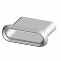 Silver-gray rectangular metal scavenge pump inlet screen with rounded edges and flat base.
