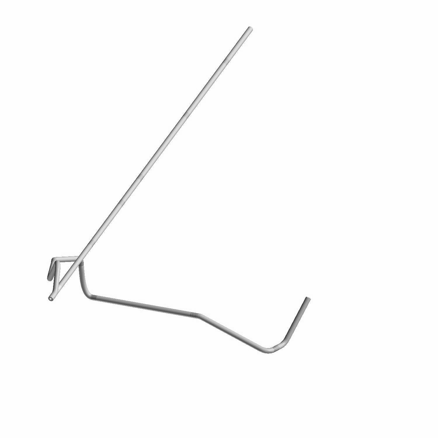 Silver metal transmission vent line with angled tubing and mounting bracket.