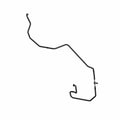 Black metal supply fuel line with multiple bends and fittings for Polaris UTV models.