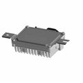 Gray rectangular fuel pump control module with integrated cooling fins and mounting brackets.
