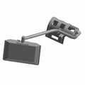3D render of a mechanical side mirror with a rectangular mirror on an angled arm, attached to a vented cylindrical base with coiled wiring, showcasing precision similar to the Fuel Filter by Polaris.