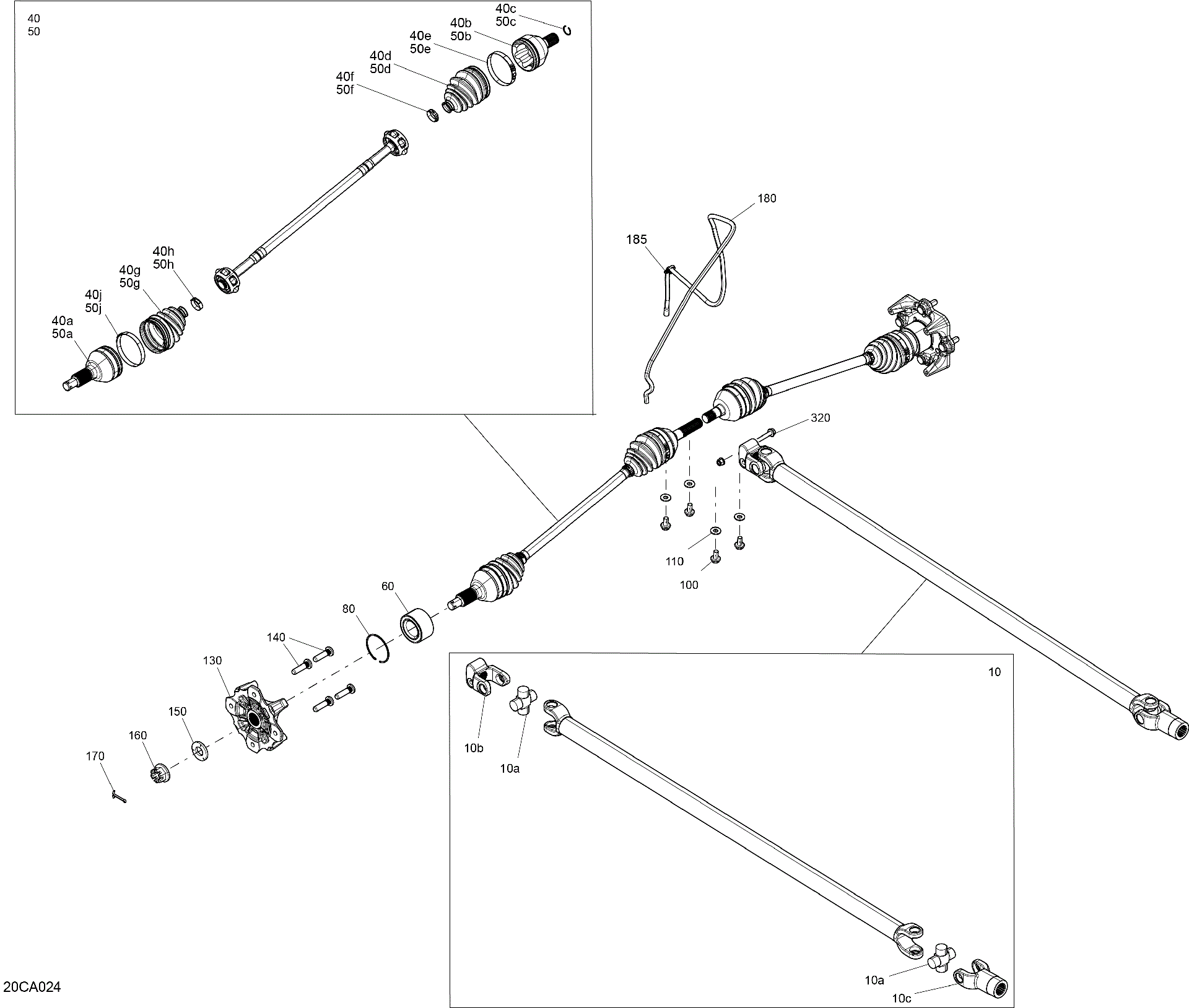 An Image of a Genuine Can-Am Parts Schematic Diagram showing the schematic - DRIVE - FRONT SECTION - COMMON PARTS