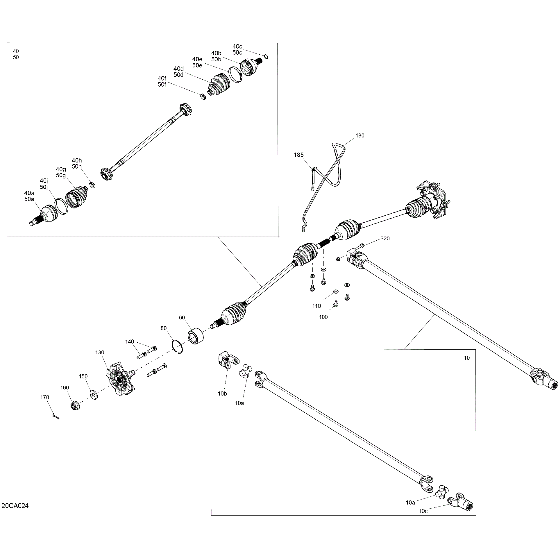 An Image of a Genuine Can-Am Parts Schematic Diagram showing the schematic - DRIVE - FRONT SECTION - COMMON PARTS