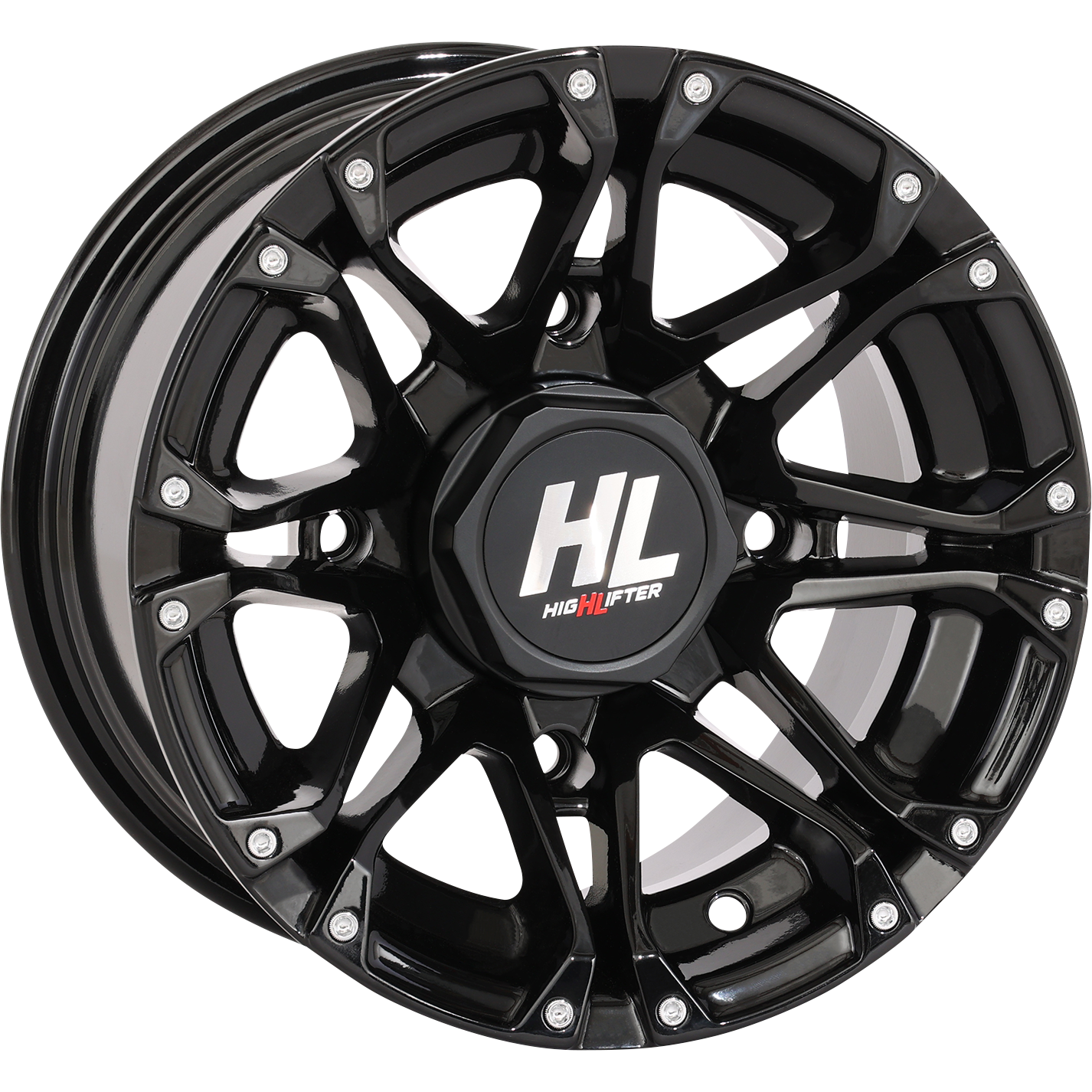 HIGH LIFTER HL3 12x7 Gloss Black Wheel - 4/110 Bolt Pattern, 4+3 Offset