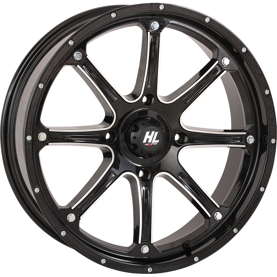 HIGH LIFTER HL4 14x7 Gloss Black Machined Wheel with Factory Valve Stem - 4/110 Bolt Pattern