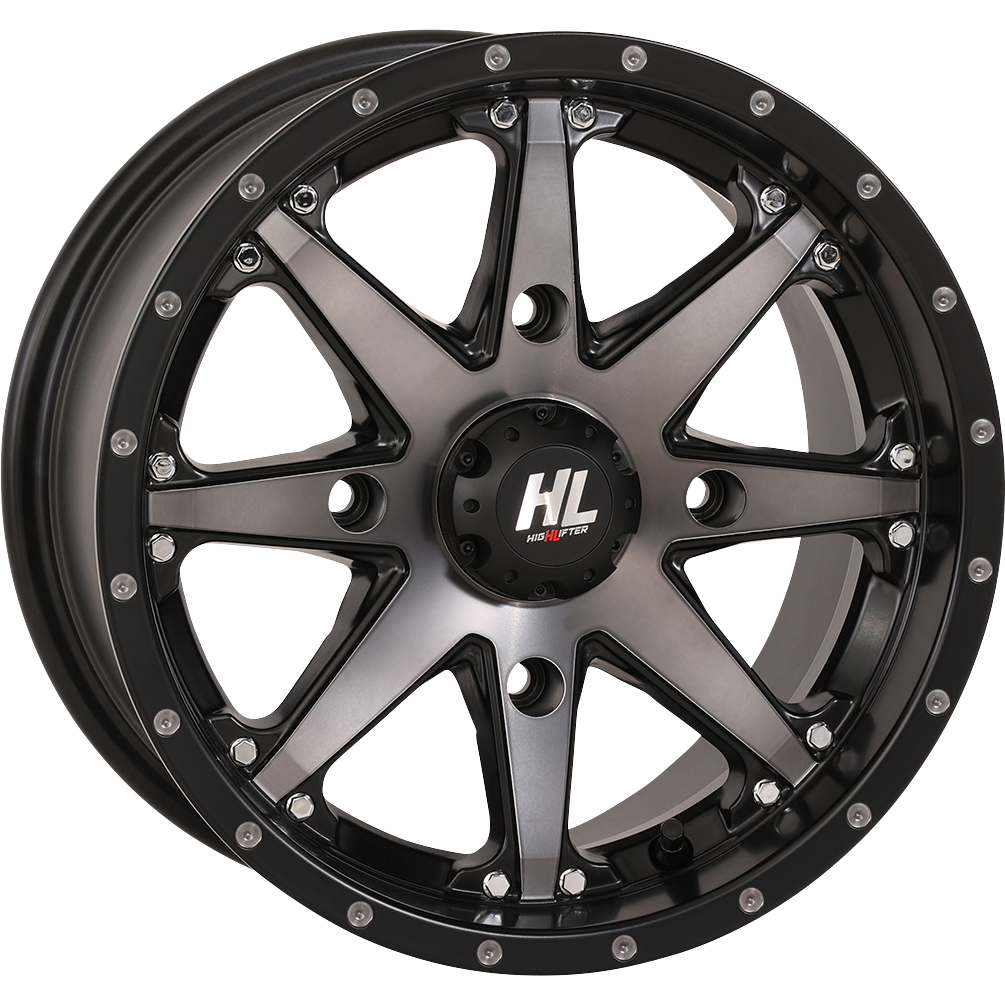 High Lifter HL10 14x7 Matte Black/Smoke Wheel with Factory Valve Stem and Bolt-in Center Cap