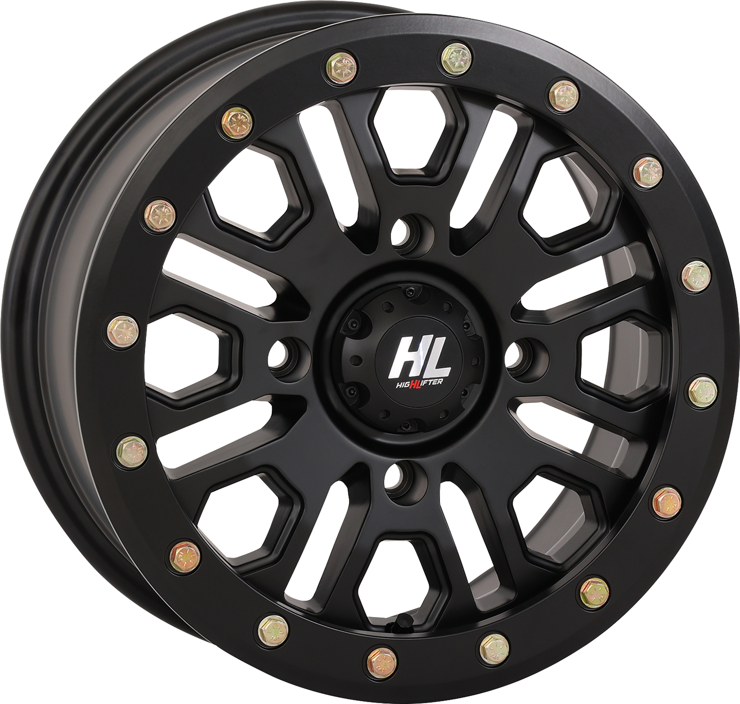 High Lifter HL23 Beadlock Wheel - 14x7 Matte Black for 4/156 Bolt Pattern