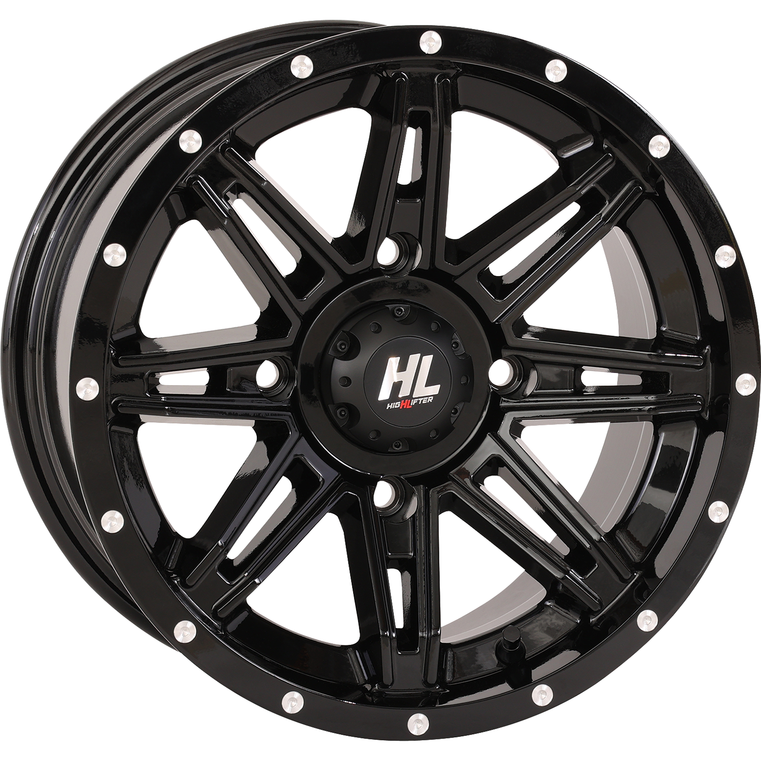 HIGH LIFTER 14HL22-1256 Gloss Black 14x7 Wheel with Factory-Installed Valve Stem