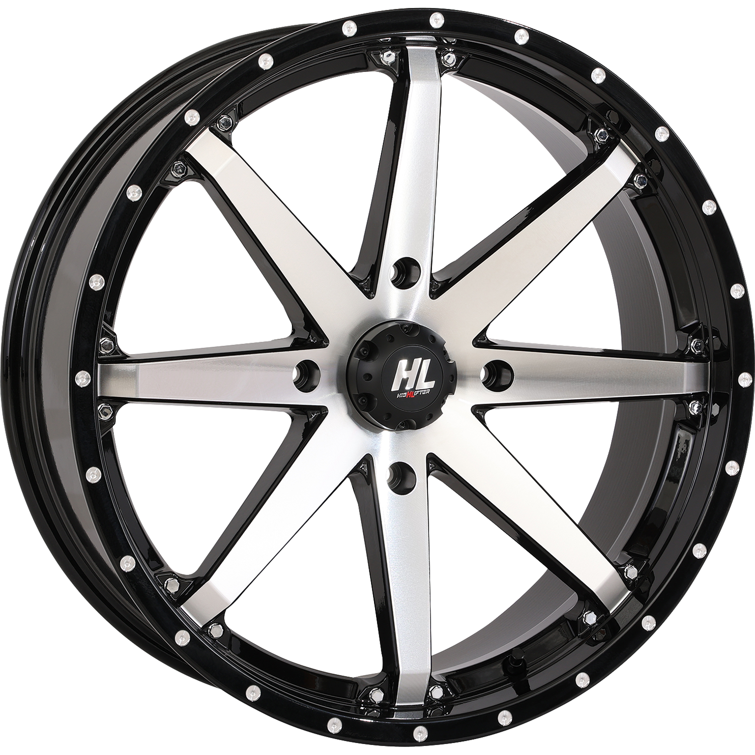 HIGH LIFTER HL10 20x7 Gloss Black Machined Wheel with Factory Valve Stem - 4/137 Bolt Pattern