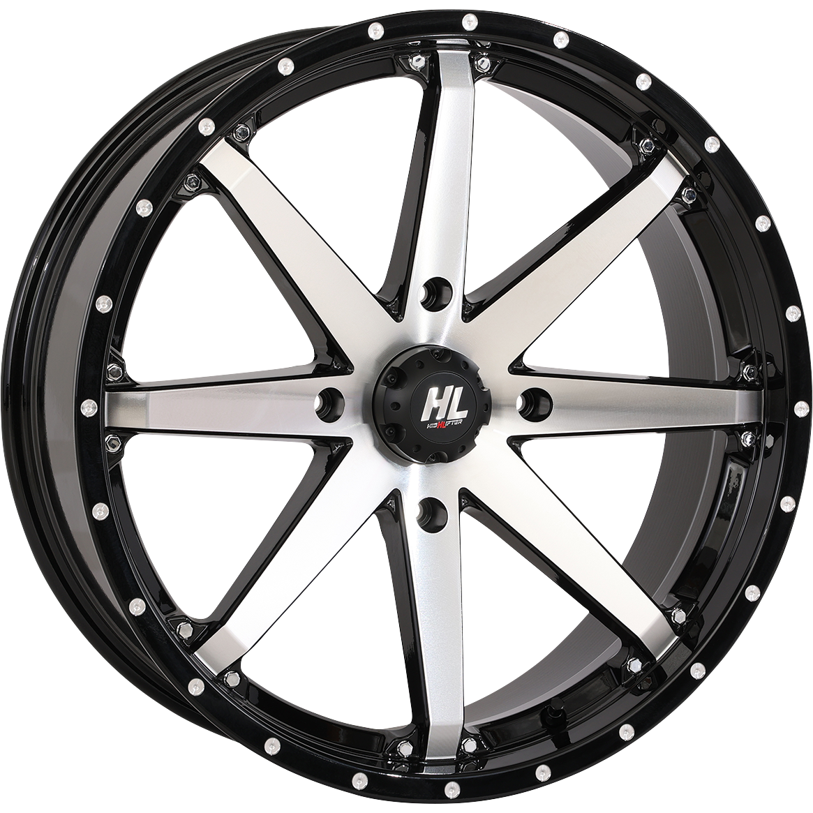 HIGH LIFTER HL10 20x7 Gloss Black with Machined Face Wheel for 4/156 Bolt Pattern