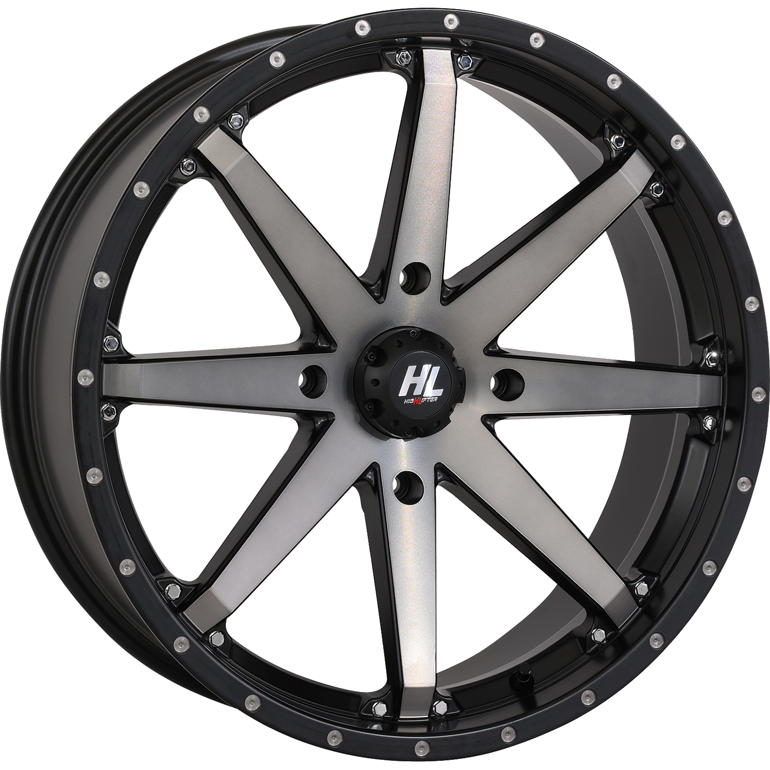 HIGH LIFTER HL10 14x7 Matte Black/Smoke Wheel with Factory Valve Stem and Lifetime Warranty