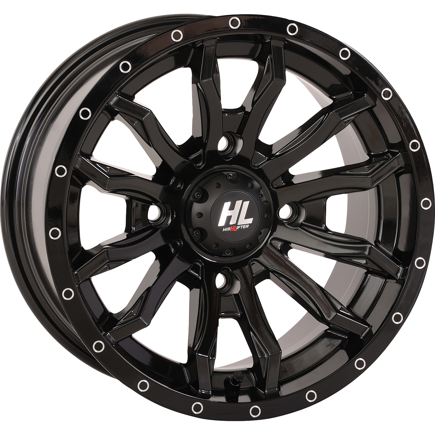 HIGH LIFTER HL21 14x7 Gloss Black Wheel with Factory-Installed Valve Stem and Bolt-In Center Cap