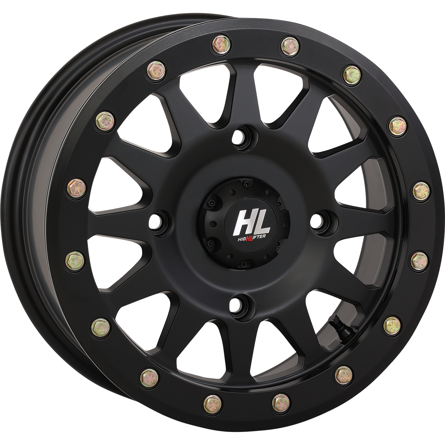 High Lifter HLA1 Beadlock Wheel - 15x7 Matte Black for Front and Rear Applications