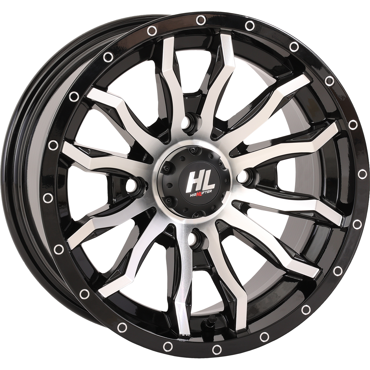 HIGH LIFTER HL21 20x7 Gloss Black with Machined Finish Wheel - 4/137 Bolt Pattern