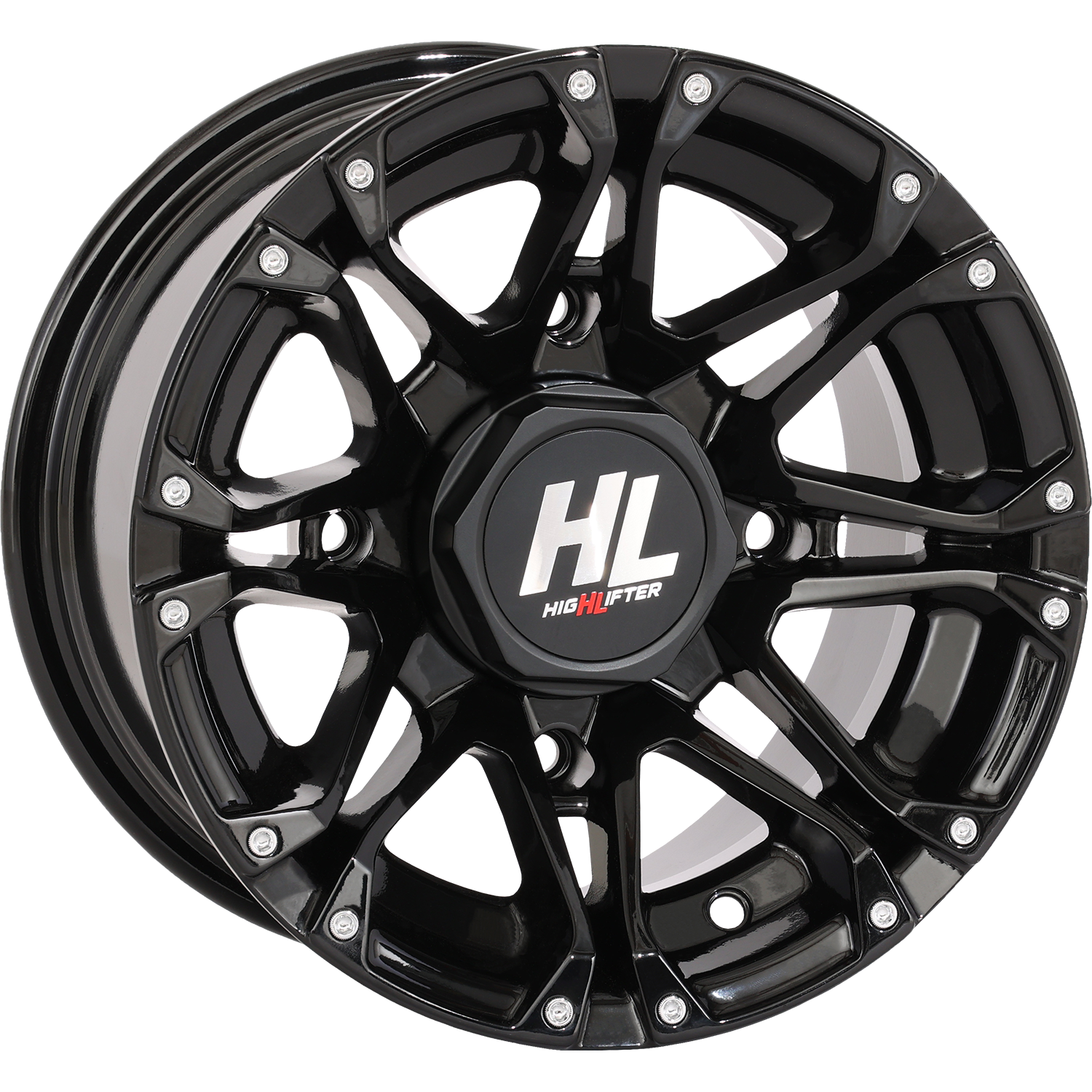 HIGH LIFTER HL3 Rear Wheel - Gloss Black Finish, 12x7 Inches, 4/110 Bolt Pattern, Part Number 12HL03-1211