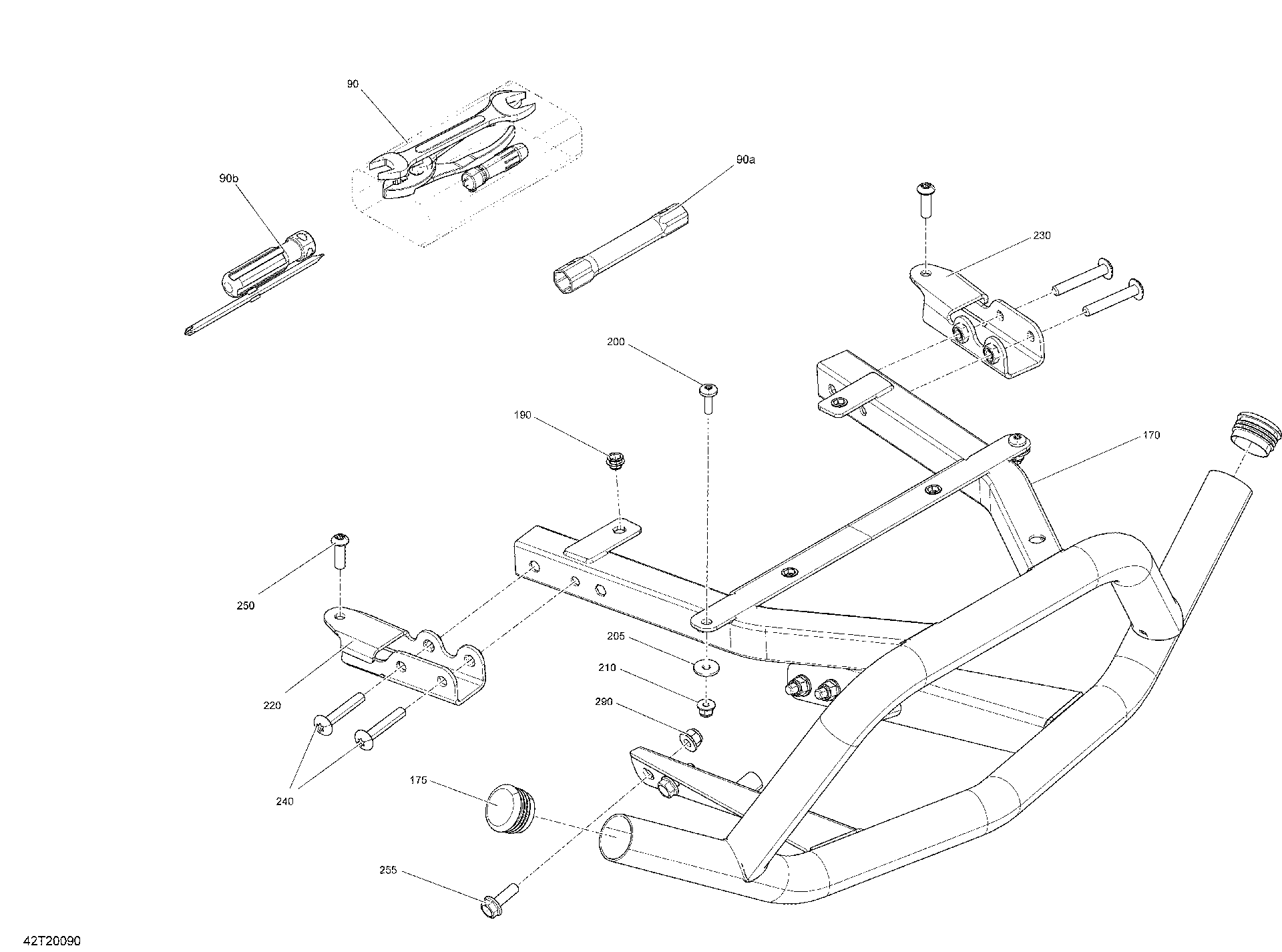An Image of a Genuine Can-Am Parts Schematic Diagram showing the schematic - FRONT STORAGE COMPARTMENT