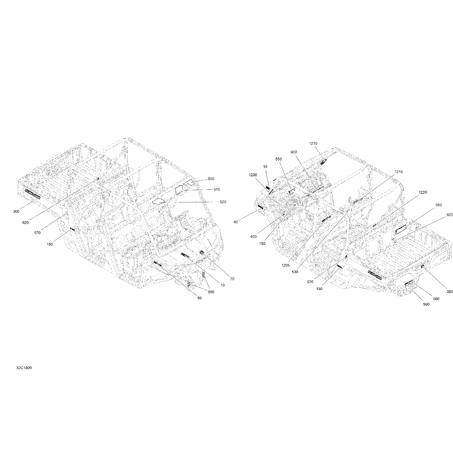 An Image of a Genuine Can-Am Parts Schematic Diagram showing the schematic - DECALS DEFENDER MAX HD8 - PACKAGE XT