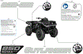 BODY - FEATURE DECALS - 2025 CAN AM OUTLANDER 850 4X4 DPS - GRANITE GREY