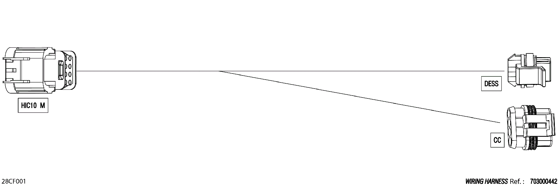 An Image of a Genuine Can-Am Parts Schematic Diagram showing the schematic - ELECTRIC - KEY WIRING HARNESS - 710008863
