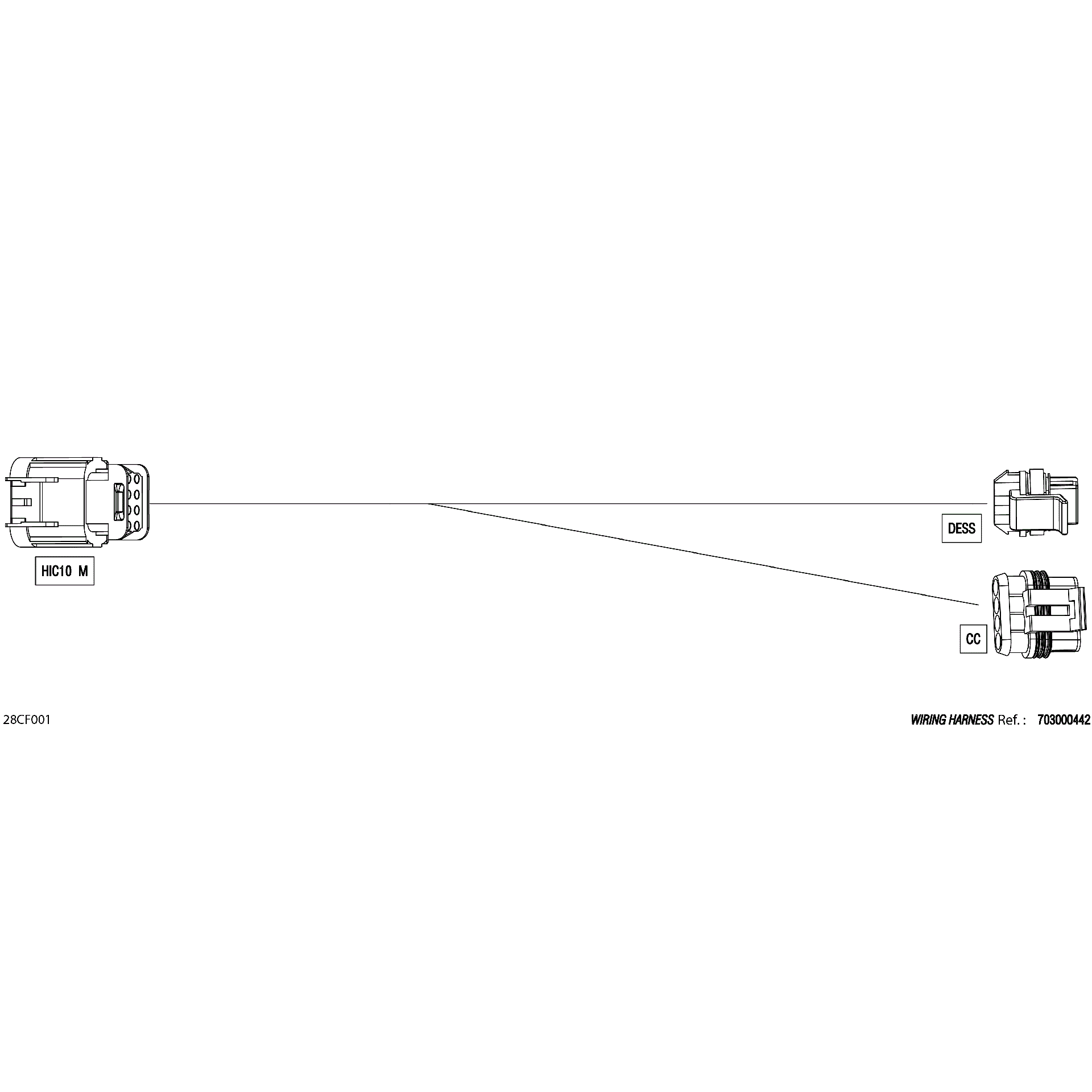 An Image of a Genuine Can-Am Parts Schematic Diagram showing the schematic - ELECTRIC - KEY WIRING HARNESS - 710008863