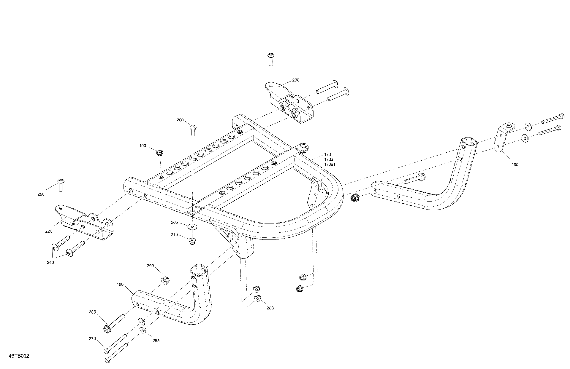 An Image of a Genuine Can-Am Parts Schematic Diagram showing the schematic - BODY - REAR BUMPER
