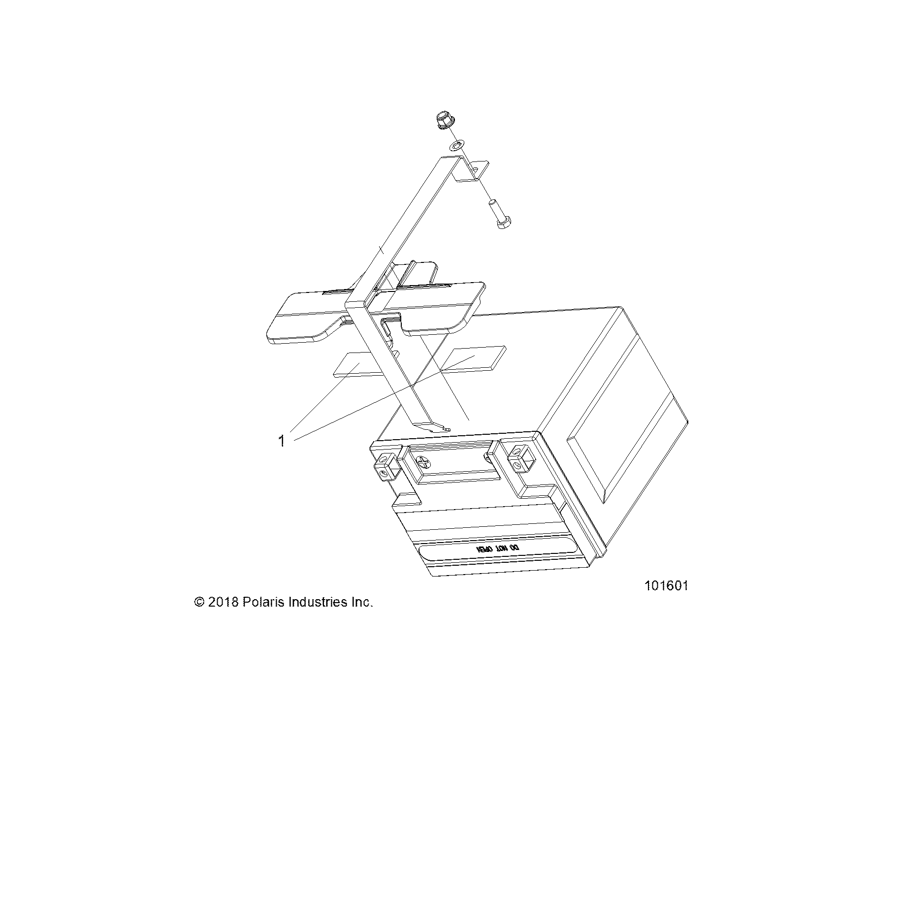 An Image of a Genuine Polaris Parts Schematic Diagram showing the schematic - ELECTRICAL: BATTERY PADS - 2019 POLARIS SPORTSMAN TOURING XP 1000