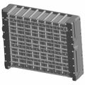 Gloss black rectangular storage box with reinforced grid pattern and bolt accents, designed for Polaris Ranger 6X6 UTV.