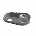 Black plastic inner clutch cover with circular mounting points and molded reinforcements.