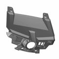 Gloss black upper dash panel with angular design and central circular cutout for Polaris UTV.