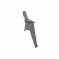 Black plastic rear fender right side panel with angular design and mounting points for Polaris UTV.