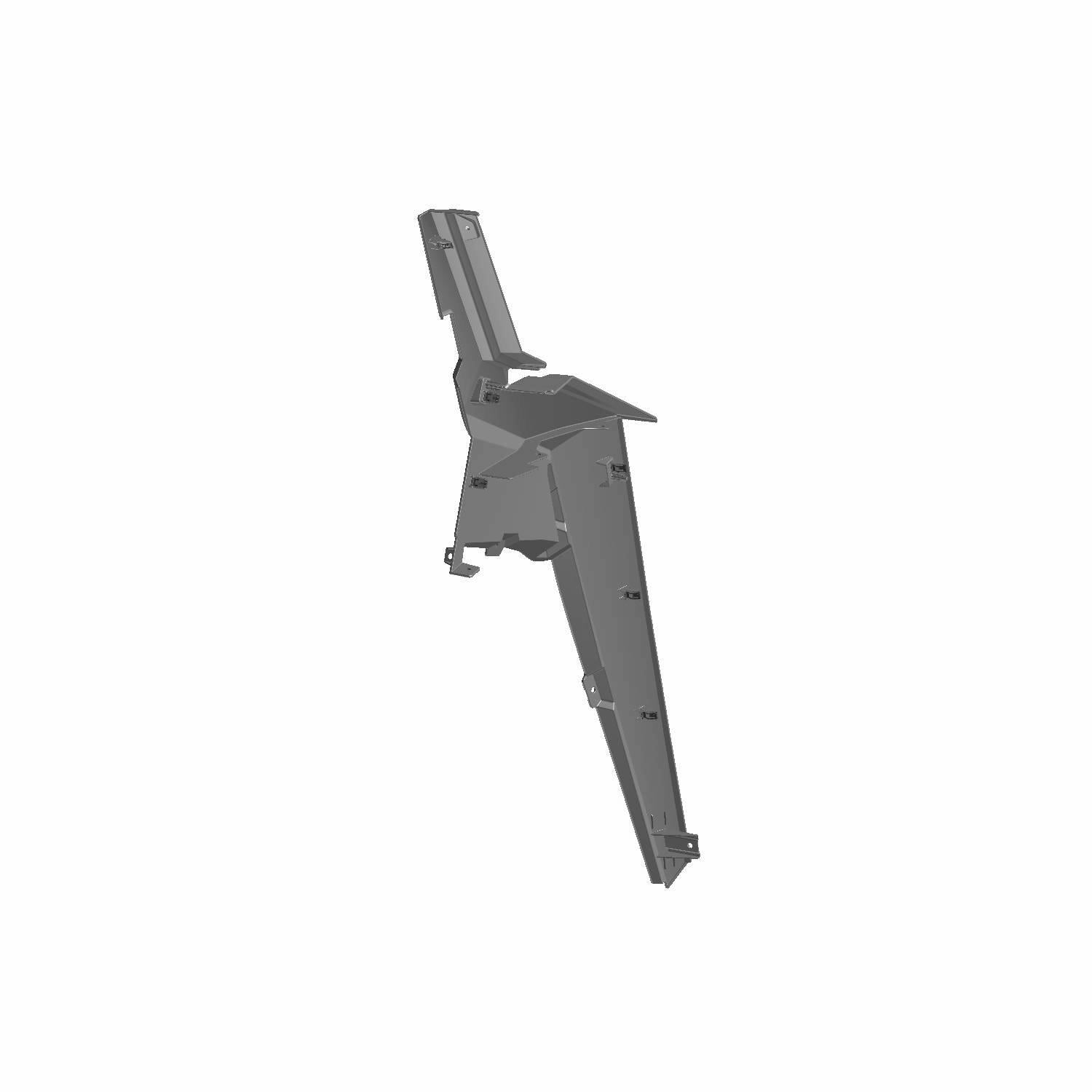 Matte black angular rear fender panel designed for right side of Polaris RZR UTVs.