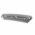 Metallic gray left saddlebag hinge with rectangular base and mounting holes by Polaris.