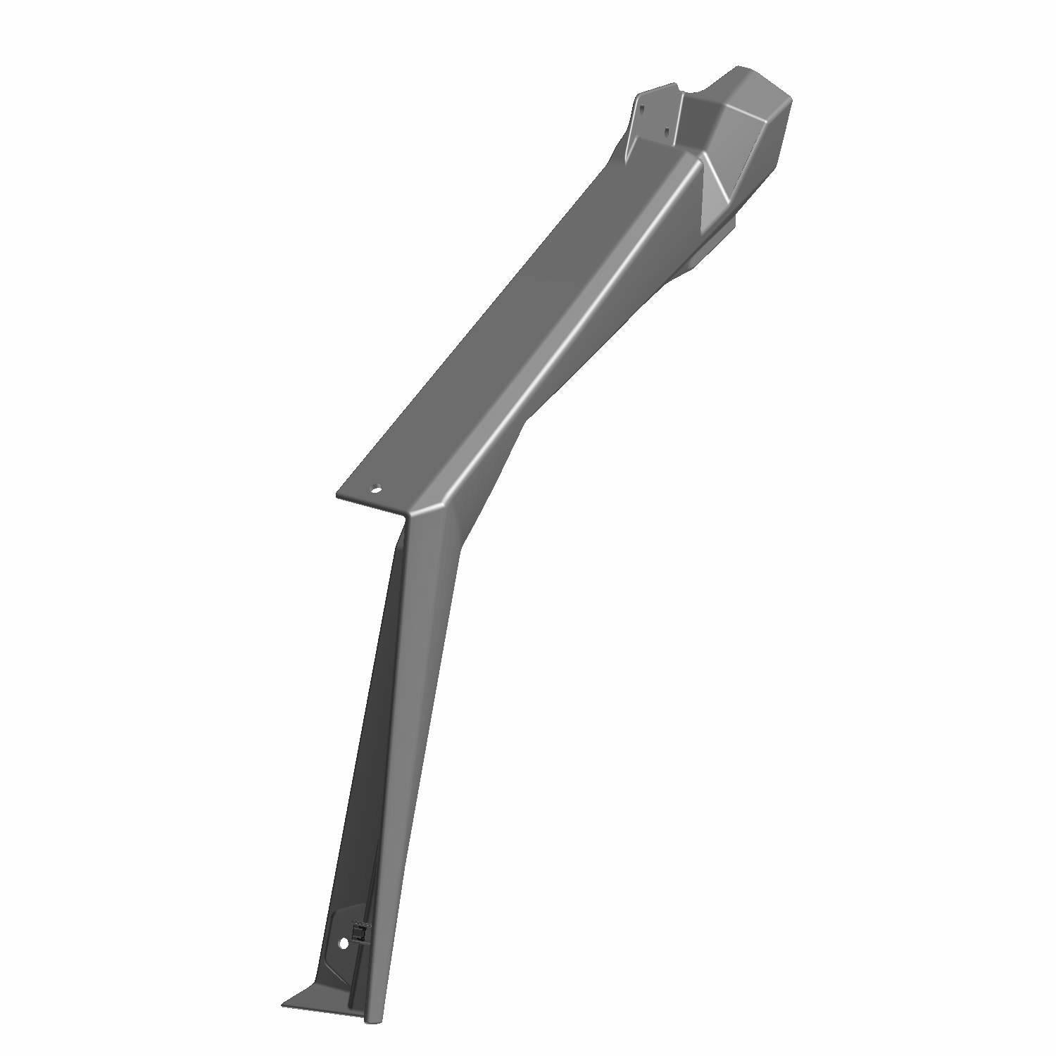 Gray angular plastic B-pillar cover with mounting clips for Polaris UTV right side.