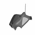 Matte black right inner fairing panel with smooth contours and mounting points for motorcycle use.