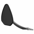 Right-hand motorcycle mirror with black angular housing and metallic adjustable arm.