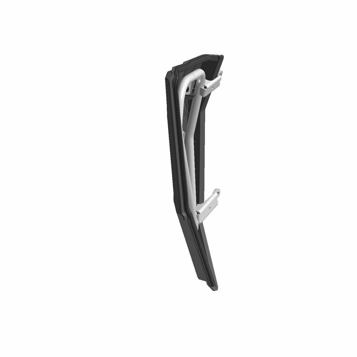 Black and silver molded plastic rear door bottom half for Polaris RZR side-by-side vehicle.