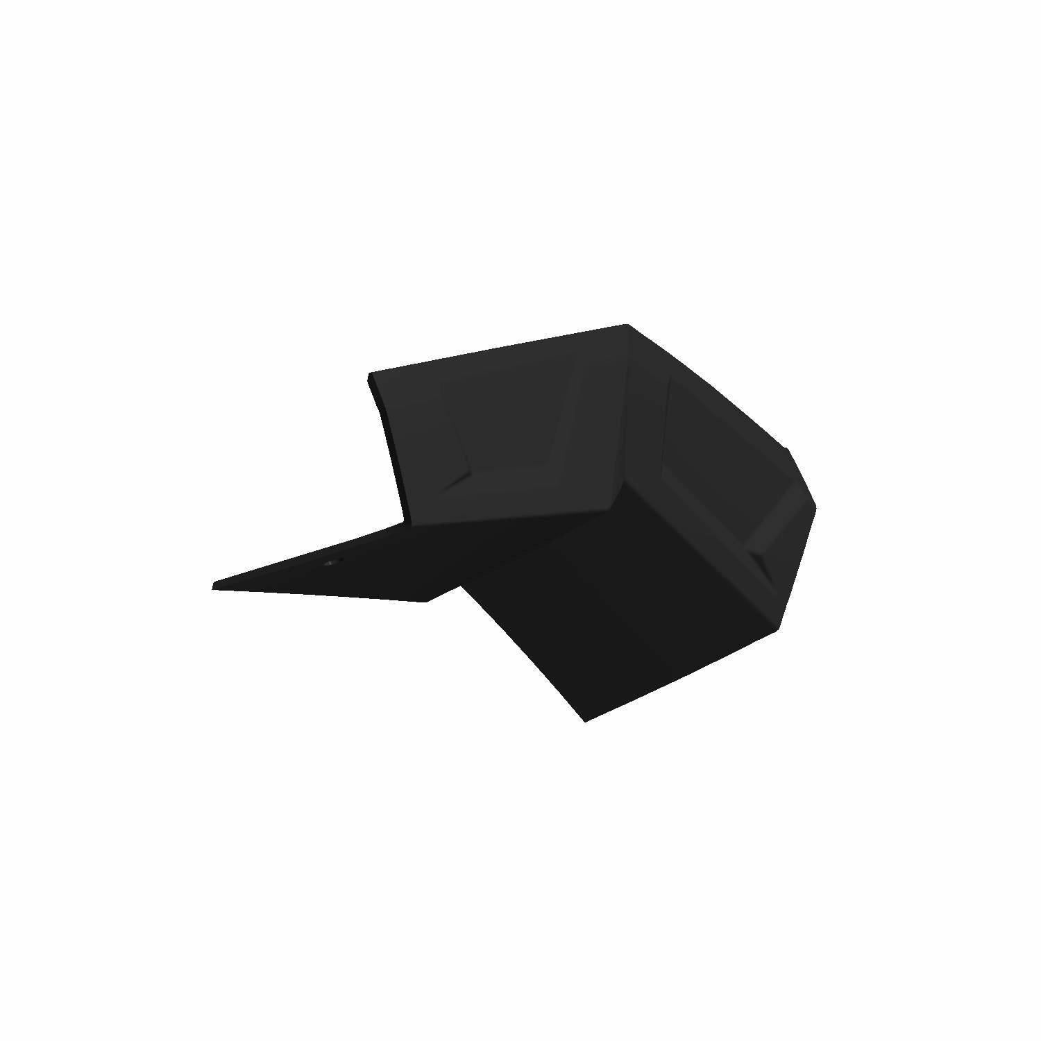 Black angular rear left fender flare for Polaris UTV, molded plastic with defined edges.