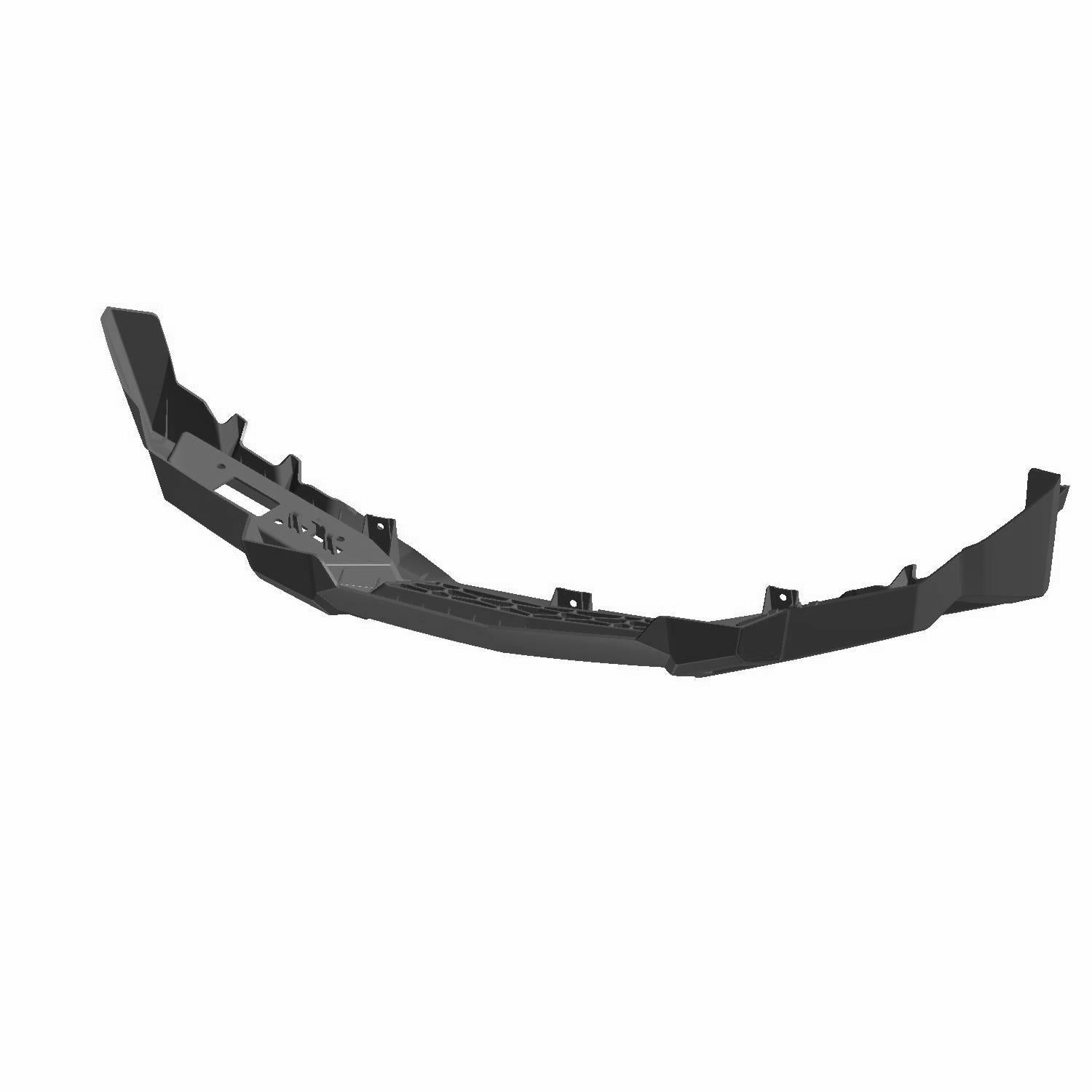 Gloss black rear fascia with integrated decal, angular design, offroad vehicle part.