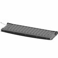 Black rugged tailgate panel with reinforced horizontal ribs and mounting hardware for Polaris Ranger.