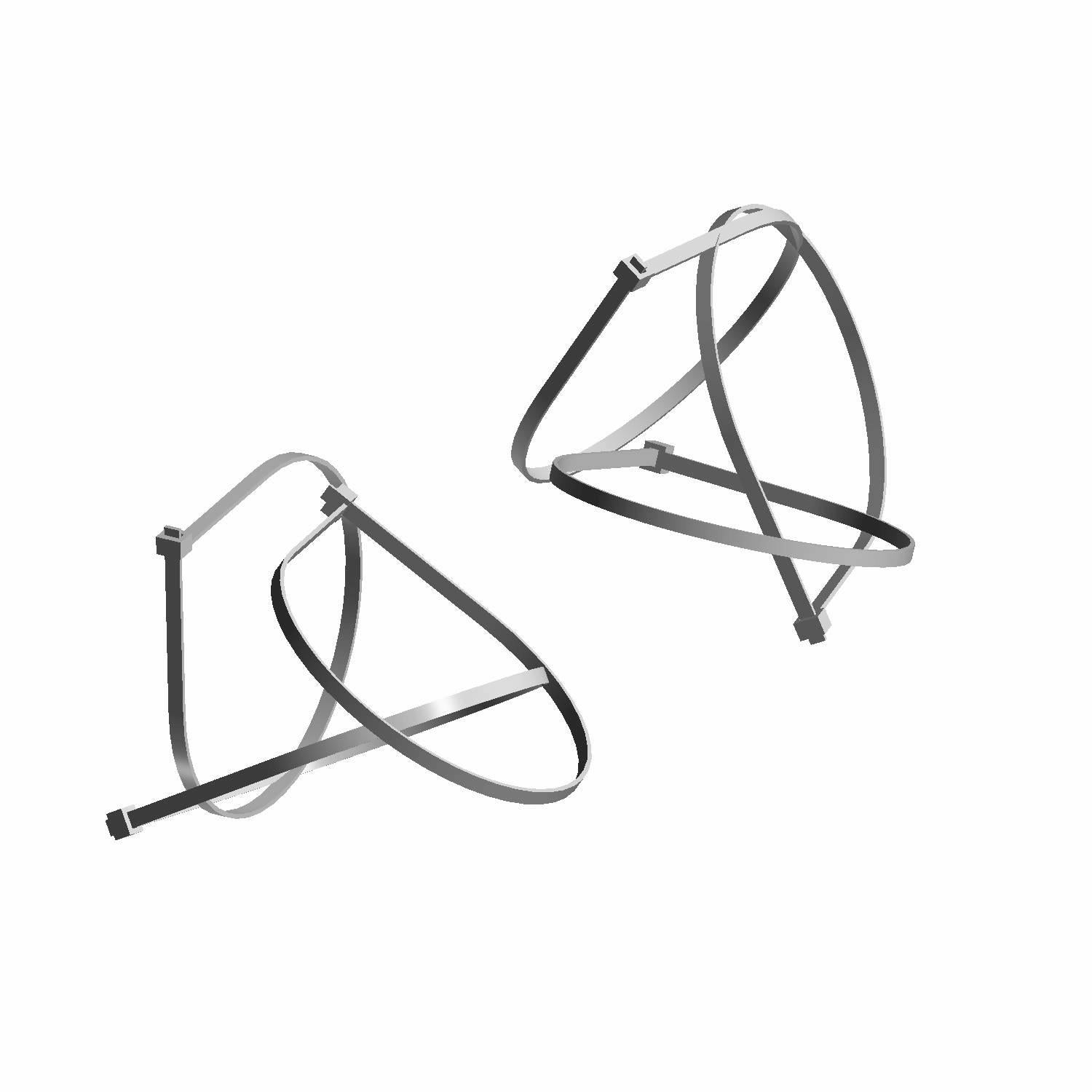 Black adjustable nylon straps with plastic buckles forming triangular harness shapes for offroad vehicle use.