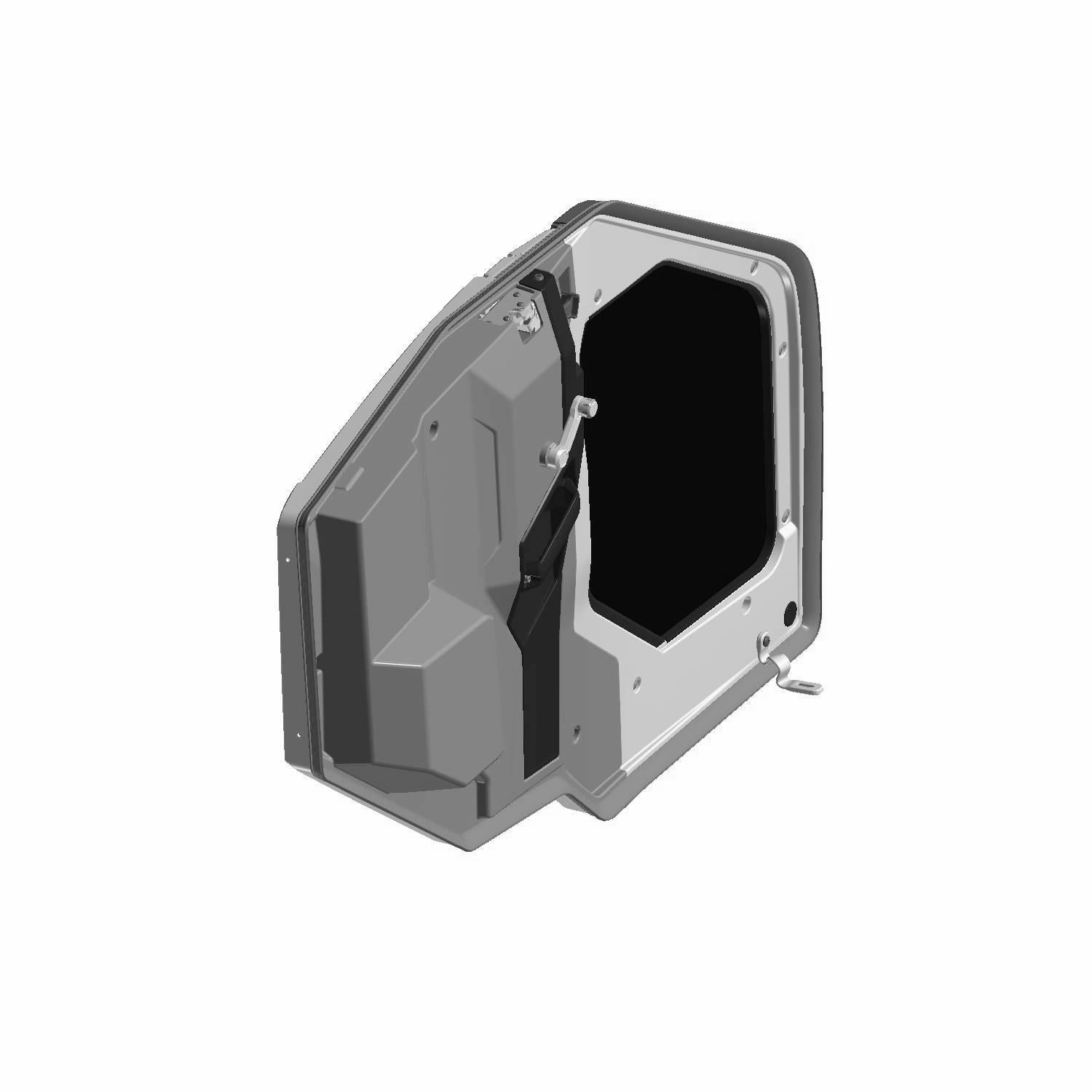 Gray and black off-road vehicle front door panel with window cutout, designed for Polaris Ranger Crew XP.