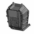 Black hard plastic cargo box with reinforced grid bottom and angled side panels designed for Polaris RZR vehicles.
