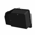 Matte black rectangular dash storage compartment for Polaris RZR with angled edges and mounting holes.