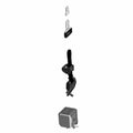 Black and gray 3-point adjustable right seat belt with metal latch and buckle assembly.