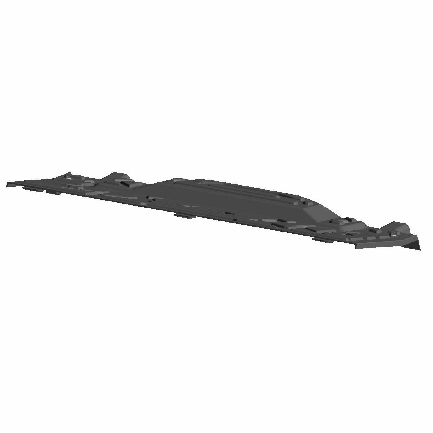 Black rear closeoff panel top with contoured, angular design and mounting points for Polaris RZR models.