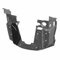 Black molded plastic rear storage box with mounting brackets for Polaris UTVs.