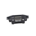 Black plastic upper assembly panel with angular design and multiple rectangular cutouts for controls or display.