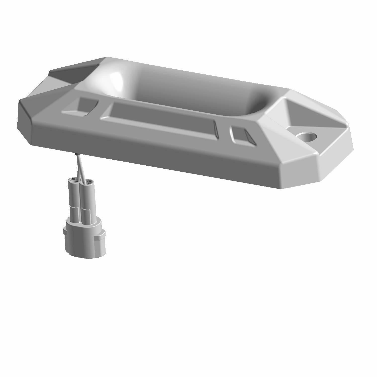 Gray rectangular Polaris fairlead hawse with smooth edges and integrated mounting holes.