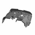 Black molded plastic floor panel with integrated cutouts and raised edges for off-road vehicle interior.